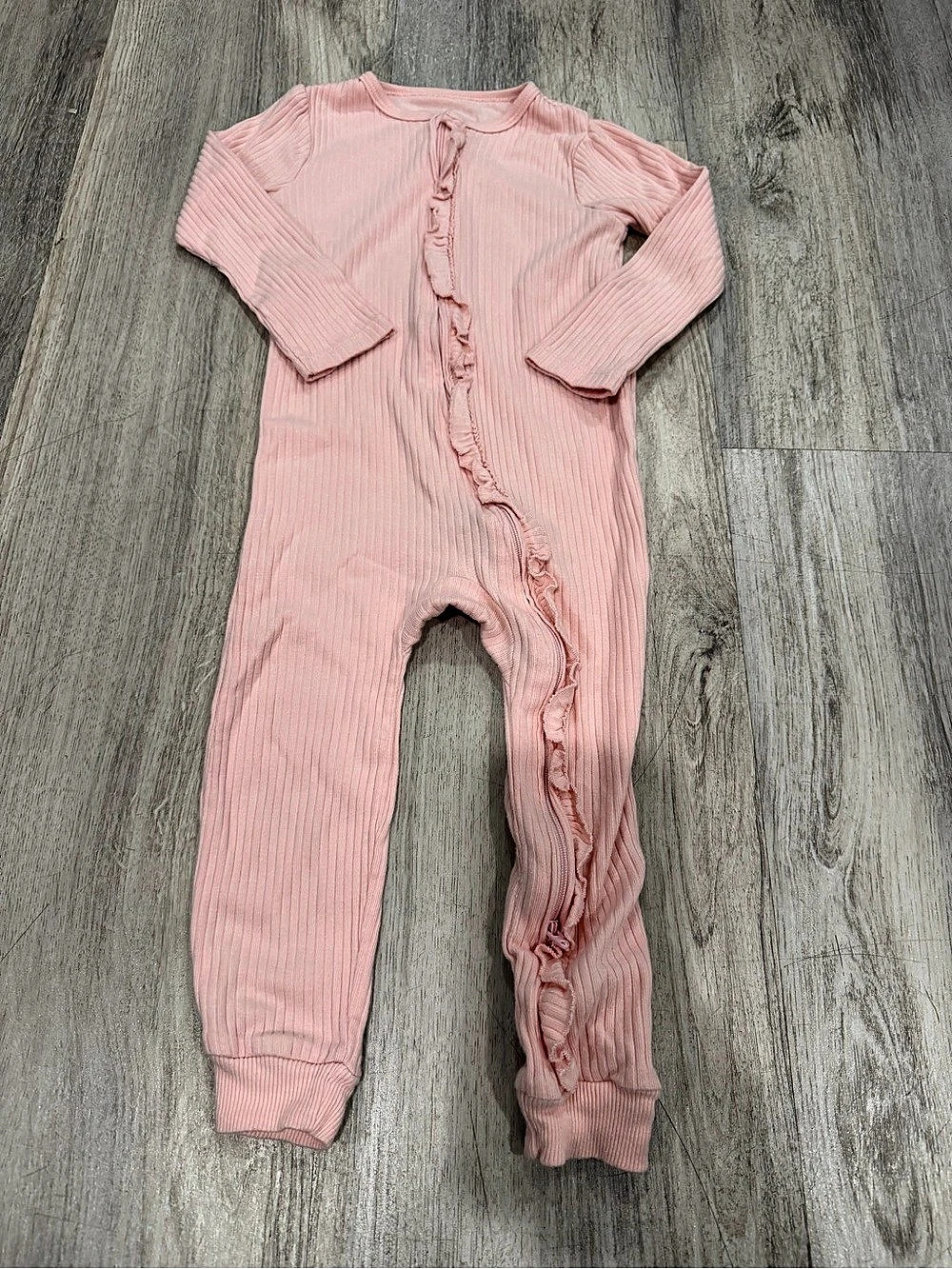 cloud island Baby Ribbed Footless pajamas in Pink